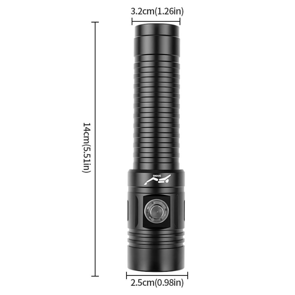 Waterproof Flashlight 100M, Diving Light Rechargeable, Ultra Bright LED Zoom Torch for Outdoor Camping Fishing Scuba