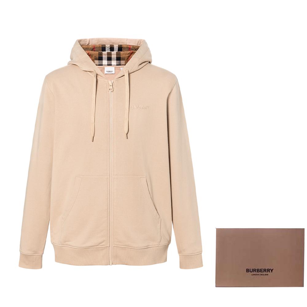 Burberry Hove Check Embroidery Logo Zip Hoodie 80847721