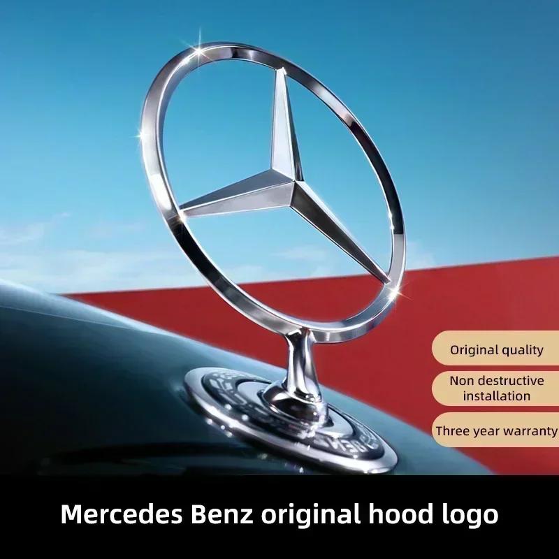 Auto Motorhaubenemblem Fronthaube Chrommarkierung Zubehör für Mercedes Benz AMG W204 W205 W203 W211 W212 W213 W201 W210 W124 FB1
