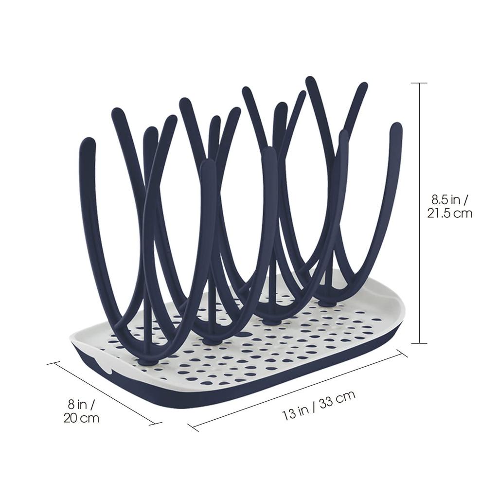 MOTHER-K Baby Bottle Drying Rack, Baby Bottle Drying Stand, Assembled Bottle Drying Stand (Navy)