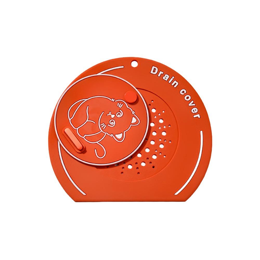 Anti Odor Floor Drain Cover Cartoon Cat Kitchen Sink Seal Mat  for Bathroom Hair Collection