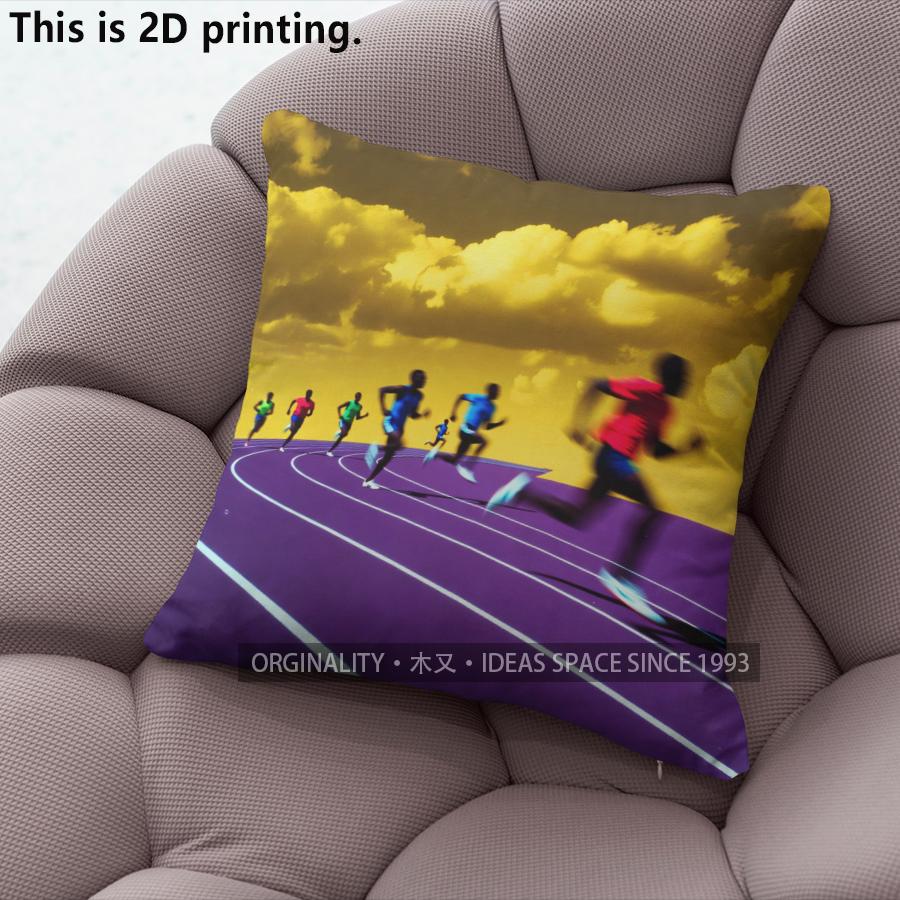 Running Track Sport Throw Pillow Covers Pattern Cushion Cover Suitable for Sofa Bedroom Car Pillow Cover