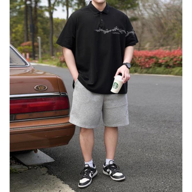 Plus Size Embroidery Moisture Wicking Soft High Quality Breathable Men's Loose Polo Shirt--Wrinkle Resistant Casual Athletic Short Sleeve Neck Shirt