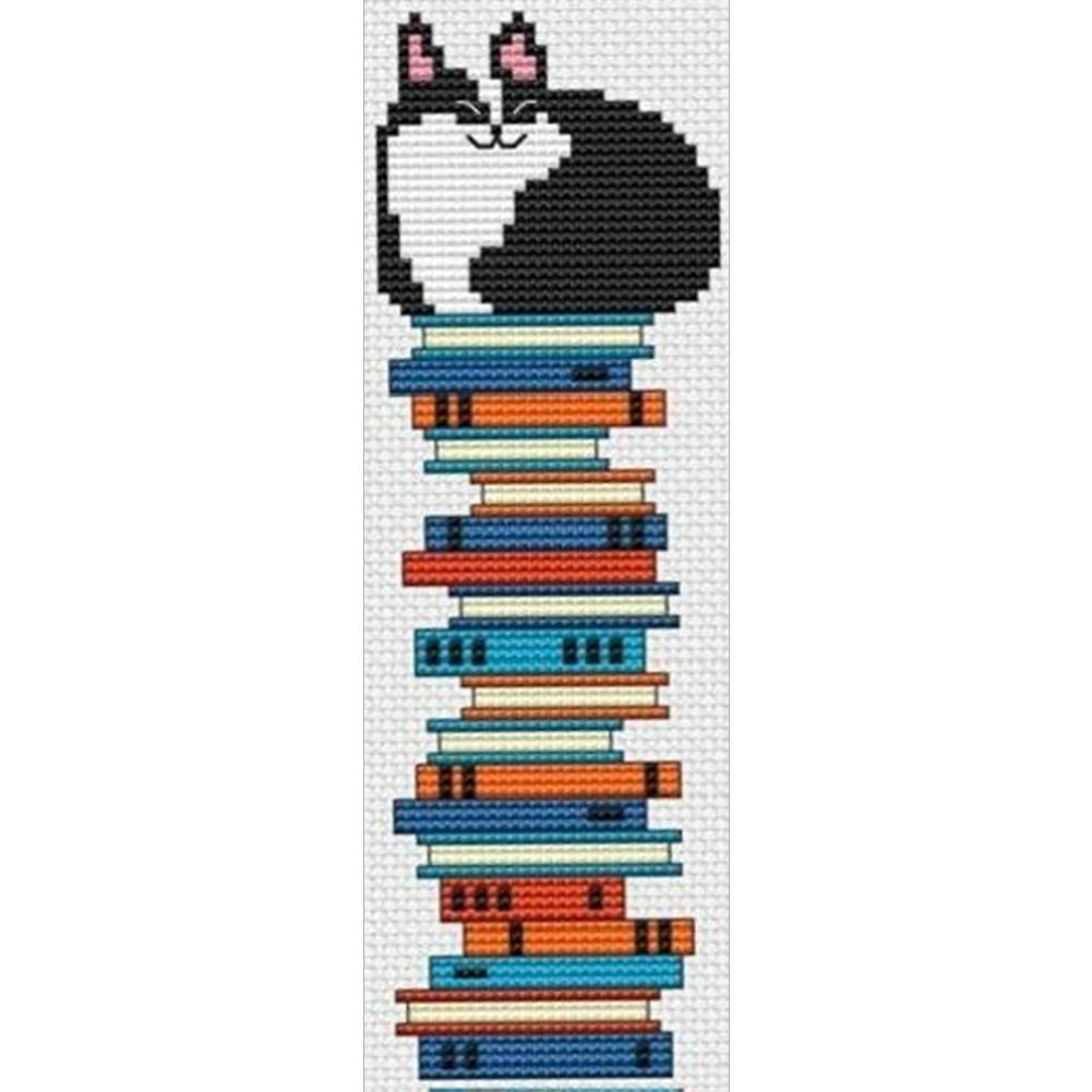11CT Stamped Double-Sided Butterfly DIY Bookmarks Cross Stitch Kits 18x6cm Needlework Embroidery Craft Kit for Reading Day Gift