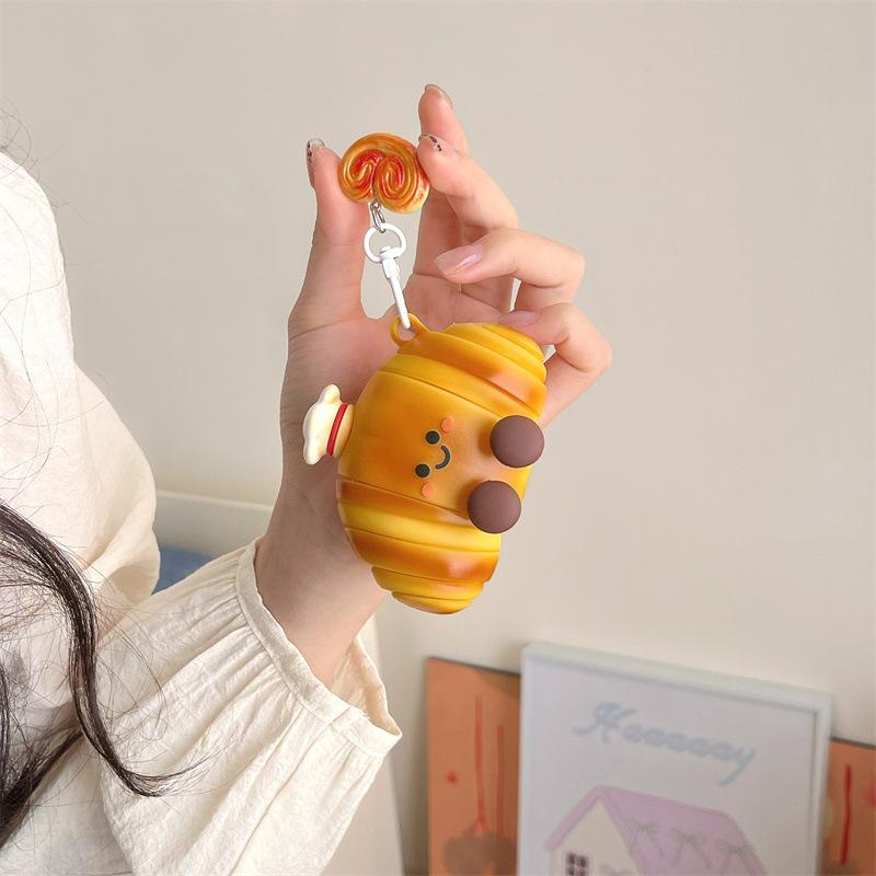 Simulated Smile Croissant for AirpodsPro1 Apple Bluetooth Headset Case 1/1/1 Generation Protective Case 1011
