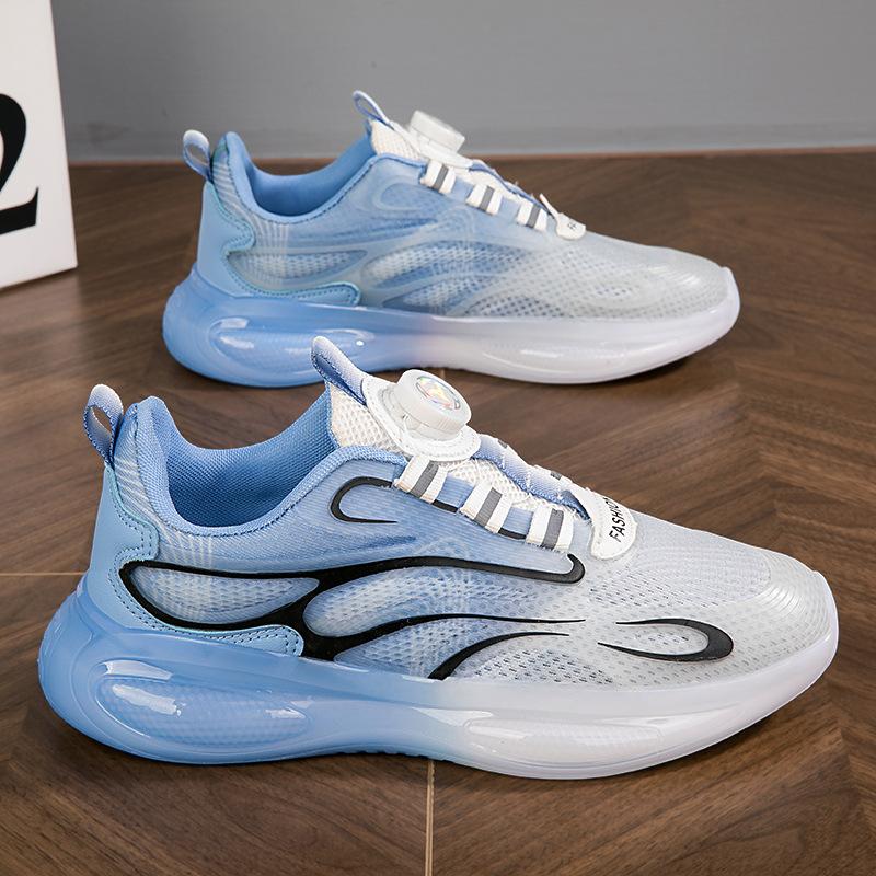 Men's shoes summer new casual rotating button breathable platform youth sports running dad shoes