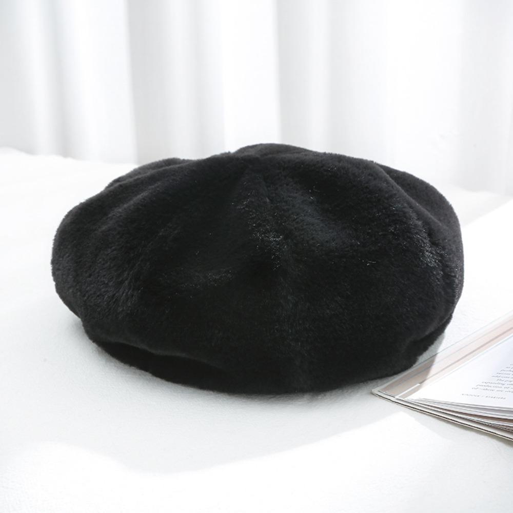 Fashionable Beret Soft and Skin Friendly Warm Hat Leisure Plush Hat  Summer