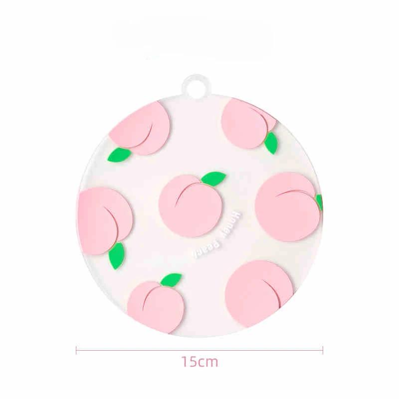 1PCS Round Fruit Silicone Coaster Waterproof Skid Insulation Cup Pad Reusable Pot Mat Kitchen Tableware Drinkware Decoration