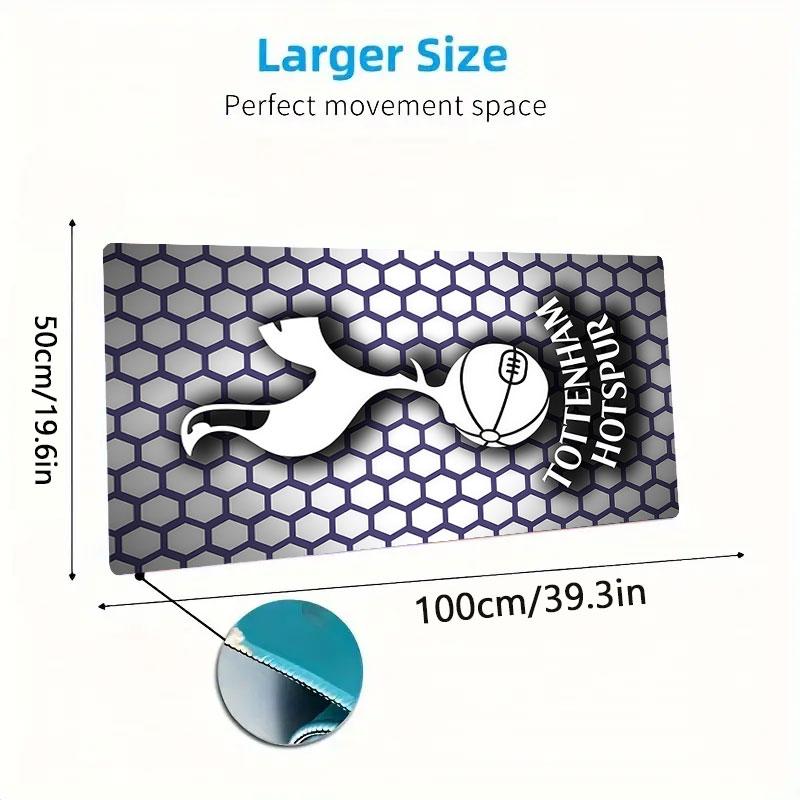 FC Tottenham Hotspur logo Mouse Pad, Large Gaming Desk Mat, Non-slip XXL Mousepad for Laptop & Tablet, Mini PC Playmat with Stitched Edges