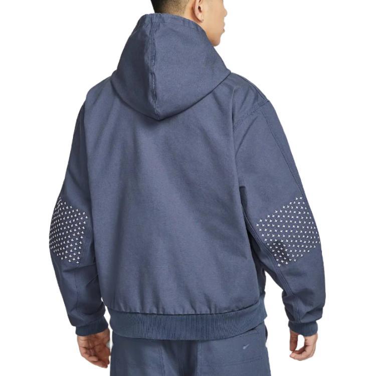 Nike SS25 Life Series Fashion Comfortable Hooded Versatile Long Sleeve Jacket Men Jacket Blue HQ6123-437