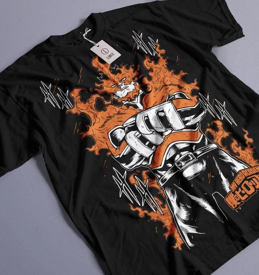 Endeavor TShirt My Hero Academia Tshirt Enji Todoroki Midoriya Deku MHA Shirt S