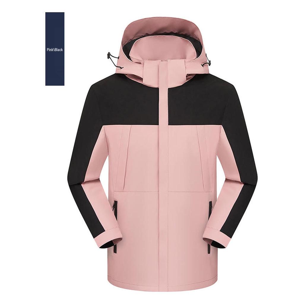 Unisex Windproof Hooded Windbreaker: Custom Printed Outdoor Jacket for Team Building, Class and School Uniforms