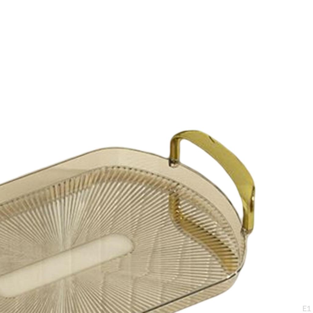 Serving Tray with Golden Handles Cosmetics Decorative for Meals,Snacks