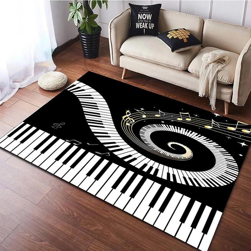 Music Note Carpet for Living Room Bedroom Hallway Balcony Entrance Doormat Floor Mat Large Soft Anti-slip Area Rug Home Decor