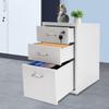 3-Drawer Metal File Cabinet W/ Wheels & Lock, White Office Storage Cabinet, Vertical Rolling File Organizer, Mobile File Drawer