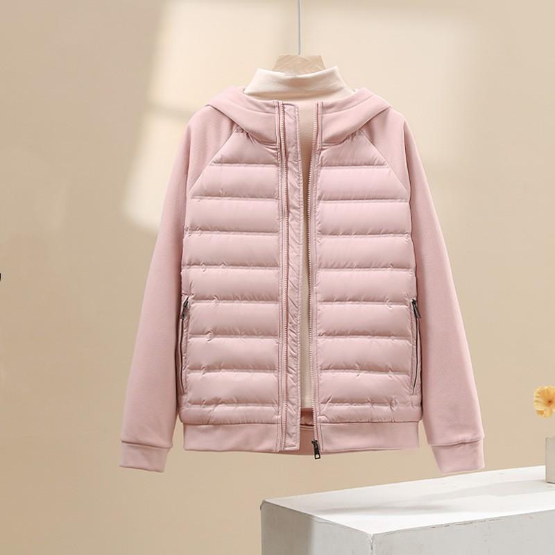 Down Jacket Men's and Women's Winter New Trend Casual Versatile Needle Shuttle Splicing Light and Thin Warm Top Jacket