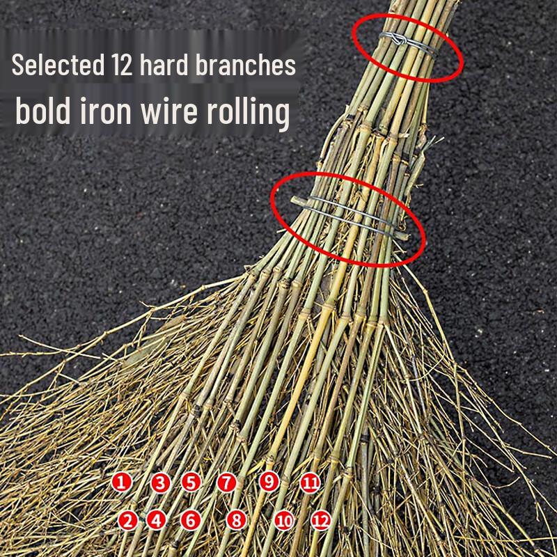 Heavy-Duty Bamboo Broom 5-Pack