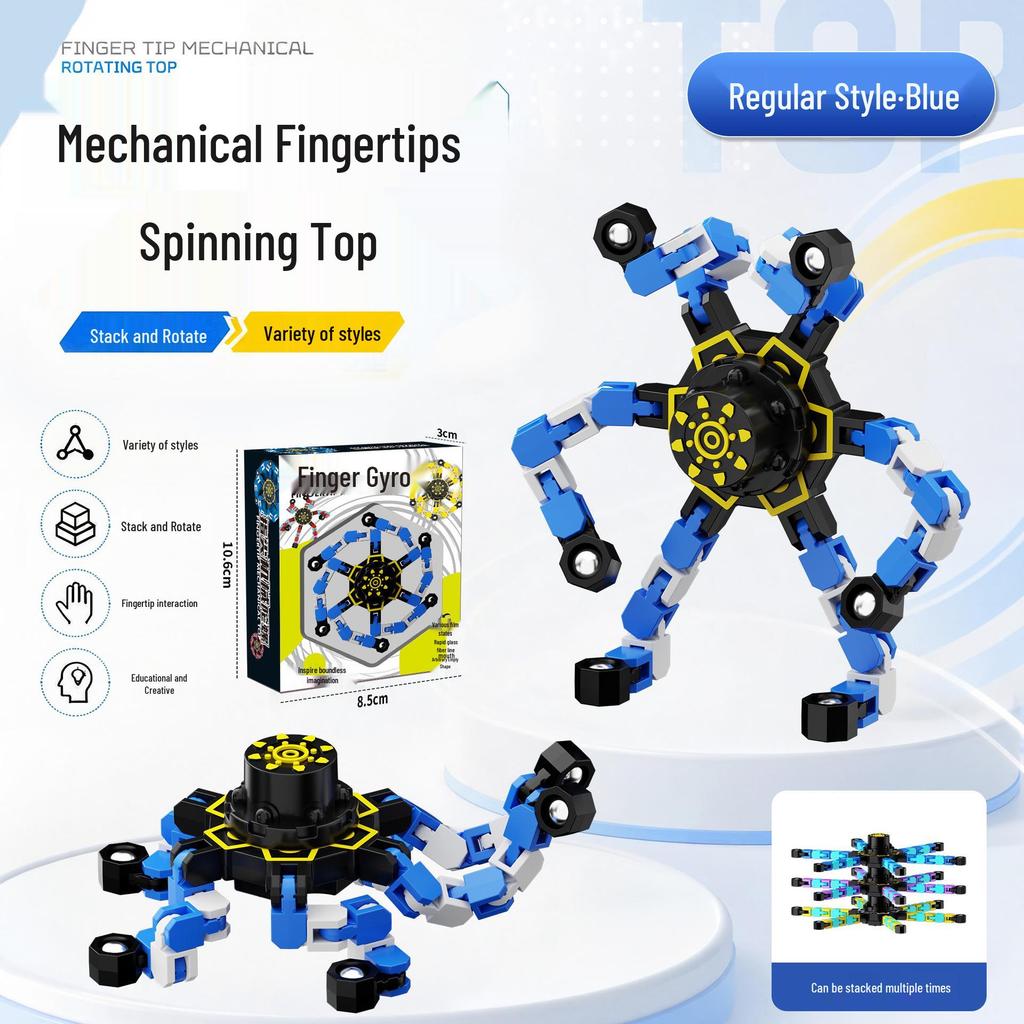 Deformable Luminous Gyro Toy for Kids - Educational Stress-Relief Mechanical Spinner
