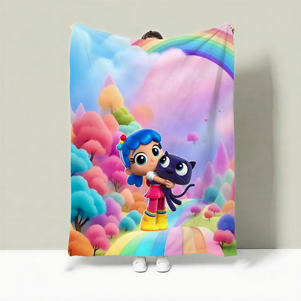 Coperta Plaid Leggera in Flanella 240g T-True e il Regno Arcobaleno Cartoon Morbida Delicata sulla Pelle per Rinfrescarsi in Estate