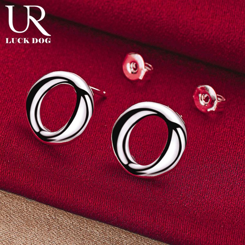 925 Sterling sølv runde piercing øredobber Fasjonable bryllup smykker