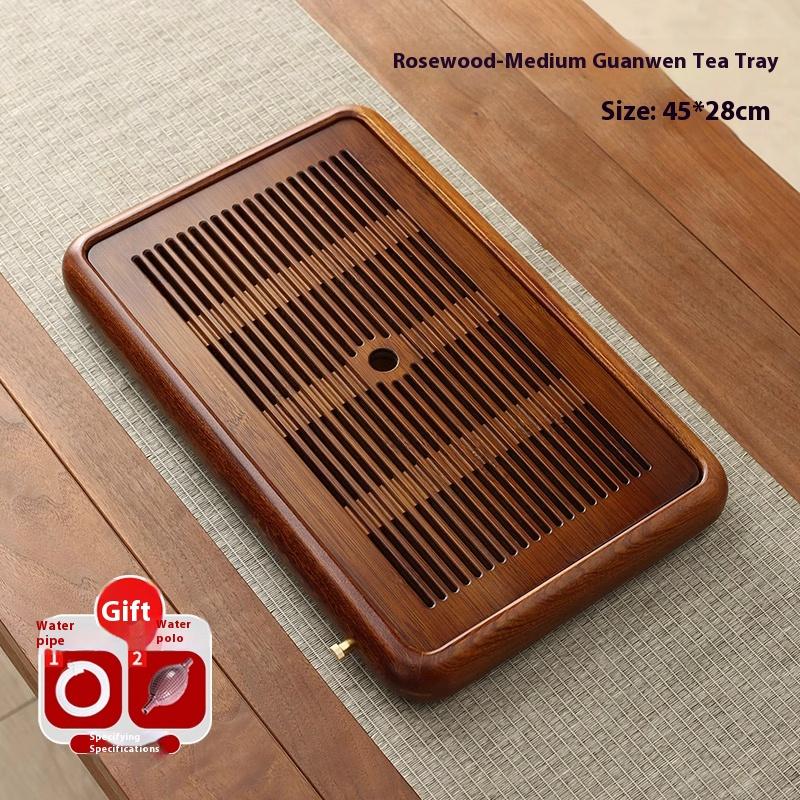 Tea Tray Home Small Solid Wood Pear Wood Dry Soaking Platform Water Storage Tea Set Tea Tray Wooden Tray