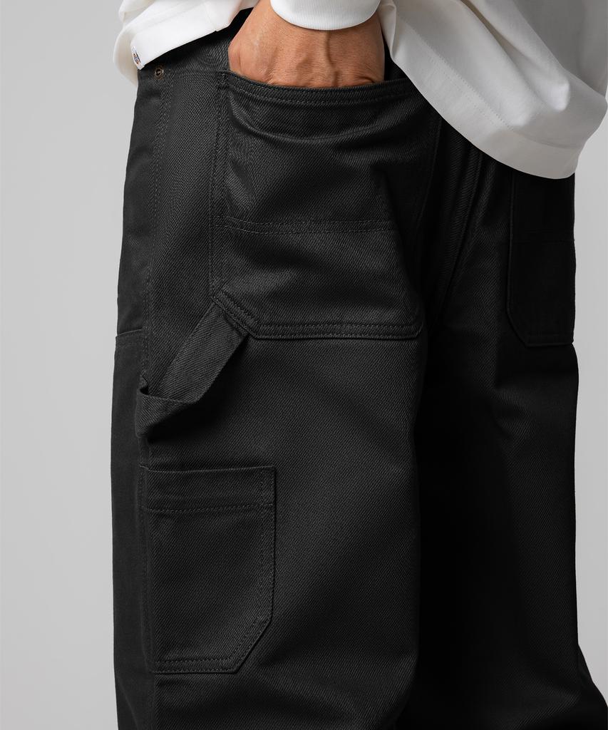 DICKIES Double Knee Carpenter Twill Work Pants Black
