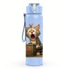 1PC Surprised Tabby Cat Bust 750ml Color Plastic Sports Water Bottle Leakproof Flip Straw Lid For Sports Office Home Use