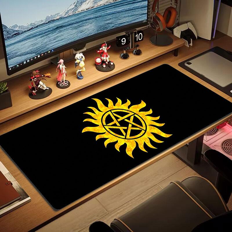 Supernatural Symbol Large Size Mouse Pad Large Gaming Table Cushion Nonslip Laptop Tablet Big Mousepad Xxl Mat Mini Pc Playmat With Lock Edge