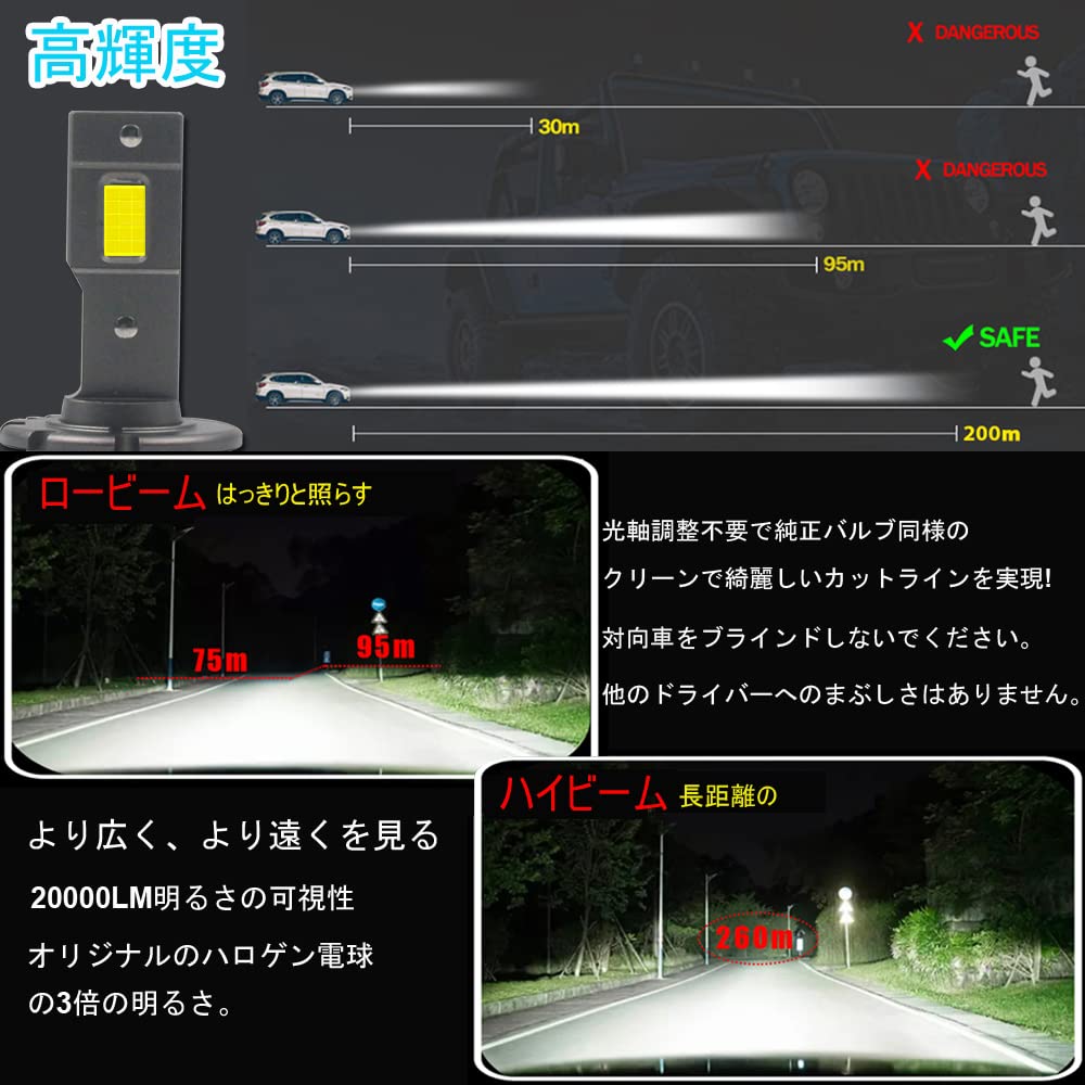 Eseastar D1S D1R LED Headlight Bulb, Explosive Light, Genuine Replacement, LED Compatible, D1S/D1R, Built-In