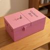 Hinged Lid Wooden Novelty Item Interactive Box Wood Grain