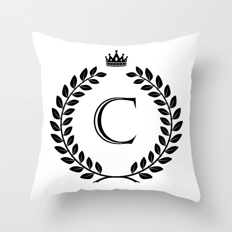 Nordic Simple Crown Letter Printing Pattern Cushion Cover Home Living Room Sofa Decoration Square Pillow Pillow Cover