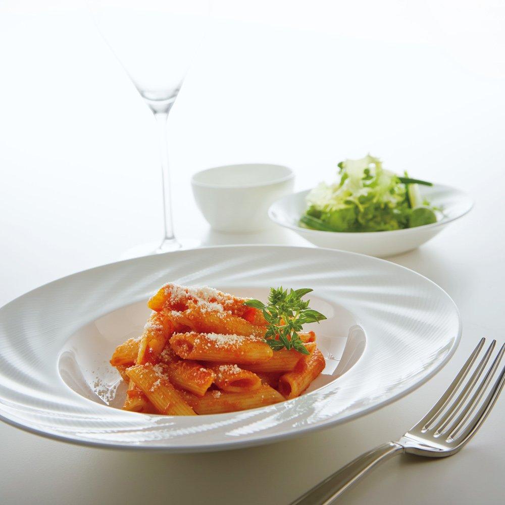 NARUMI Soup Sense Pasta Rim Dishwasher Plate, White, 24cm, Plate, Plate, White, Stylish, Microwaveable, Safe, 51800-5776