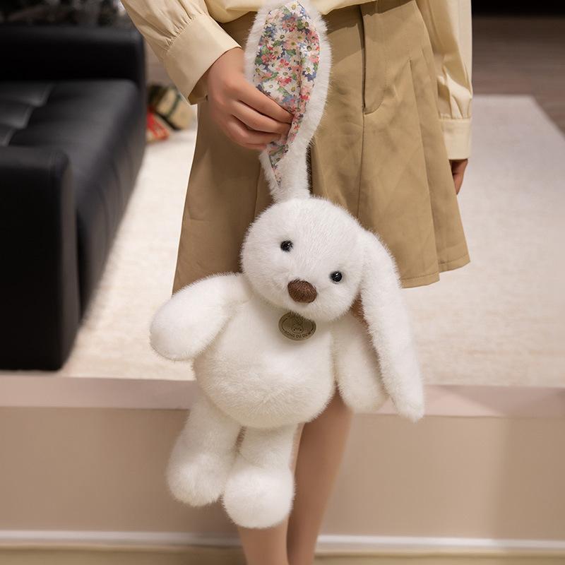 Floral Sagging Rabbit Plush Toy Long Ears Little White Rabbit Doll Floral Rabbit Rabbit Doll Children Comfort Doll Gift