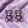 Alternative Fashion Accessories 1 Pair Halloween Dangle Earrings for Women 2D Acrylic Cute Gift Dark Style Lovers Skeleton Bear Earrings Funny Party