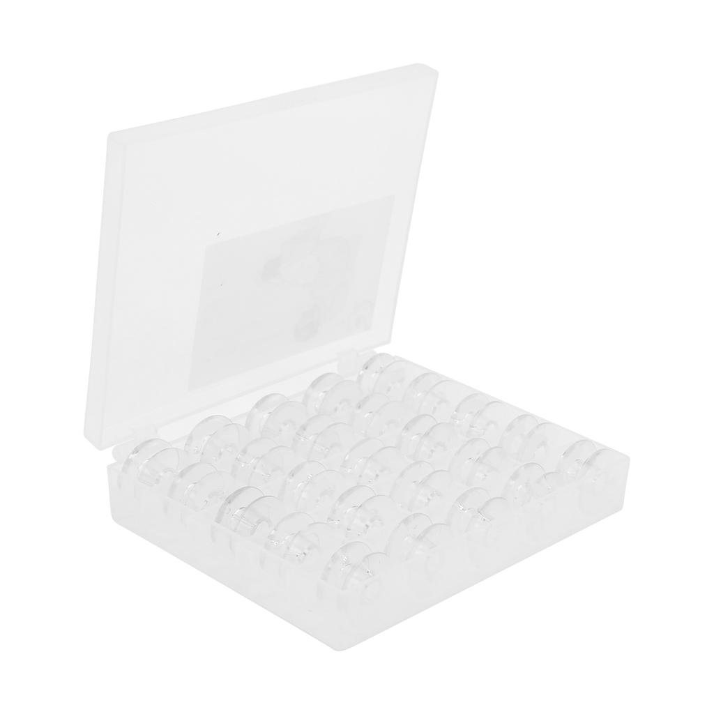 25pcs Plastic Bobbins Sewing Machine Stitching Accessories with A Storage Box for Craft Enthusiasts Tailor