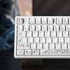 Keramische Textur Tastenkappen Cherry PBT 139 Großes Vollständiges Set Tastenkappen Reinweiß Landschaftsstil Retro-Stil Tastenkappen