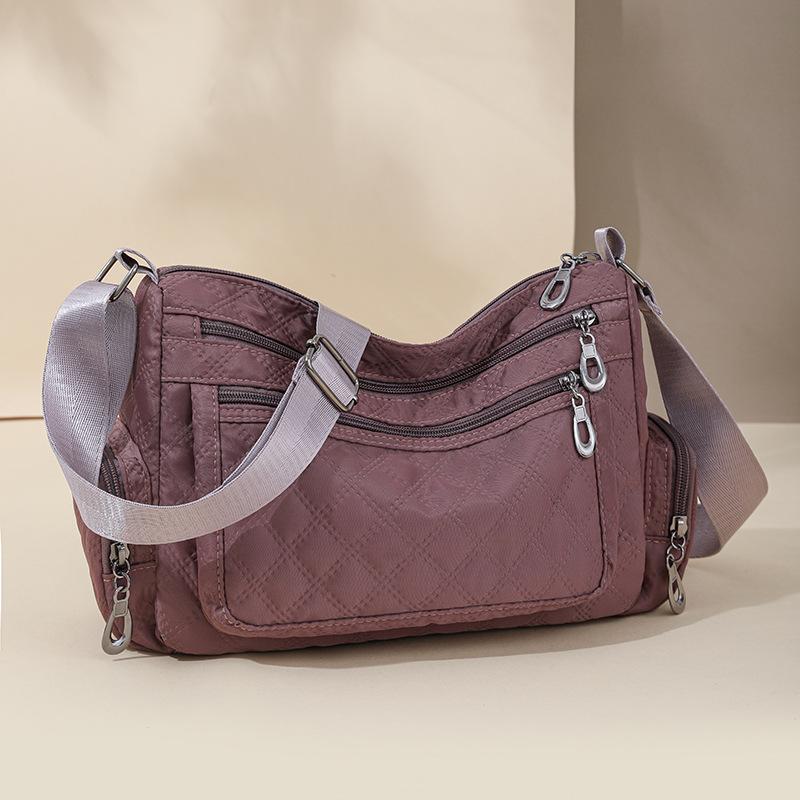 Middle-aged Woman's Embroidered Thread Bag Single-shoulder Crossbody Bag Waterproof Mom's Bag