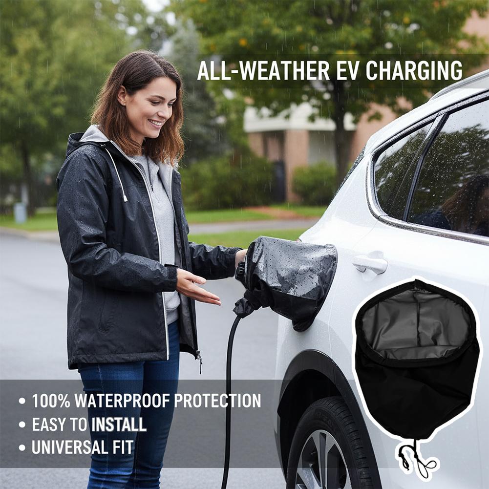 Magnetic EV Charging Port Cover Waterproof Dustproof Sun Protection Electric Car Charger Protector Foldable Charger Gun Cover