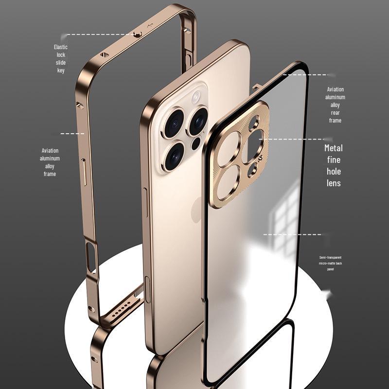iPhone 16 Pro Max Metallrahmen Hülle mit Linsenschutz
