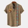 Camicia da uomo vintage con stampa etnica a maniche corte con colletto Camicie estive da uomo oversize Moda Casual Streetwear