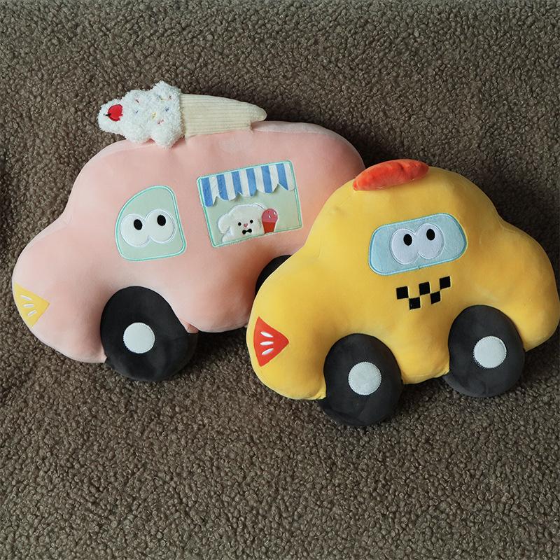 Car Cushion Pillow Plush Toy Stuffed Animal Cute Cartoon Doll for Kids Girls Birthday Holiday Gift Present