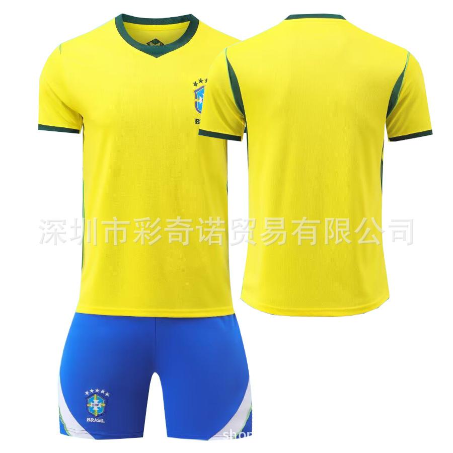 2026 World Cup Brazil home jersey 7 Vinicius 9 Endrik 10 Neymar football jersey set 16