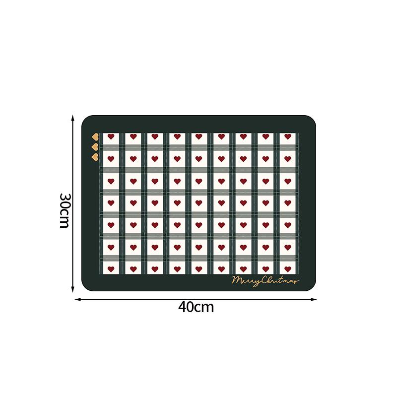 Christmas Placemats Coaster Xmas Dinner Table Mats Plate Pads Cartoon Gingerbread Man Snowman Placemat Tableware Decoration