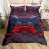 Gamer Duvet Cover Gaming Bedding Set Boys Teens Video Games Controller Buttons Quilt Cover Hand Drawn Gamepad Comforter Cover