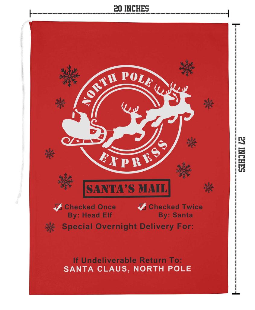 Printtoo Pack of 2 Drawstring Special Delivery Extra Large Size Christmas Sack Re-Usable Xmas Present Storage 27x20 Inch