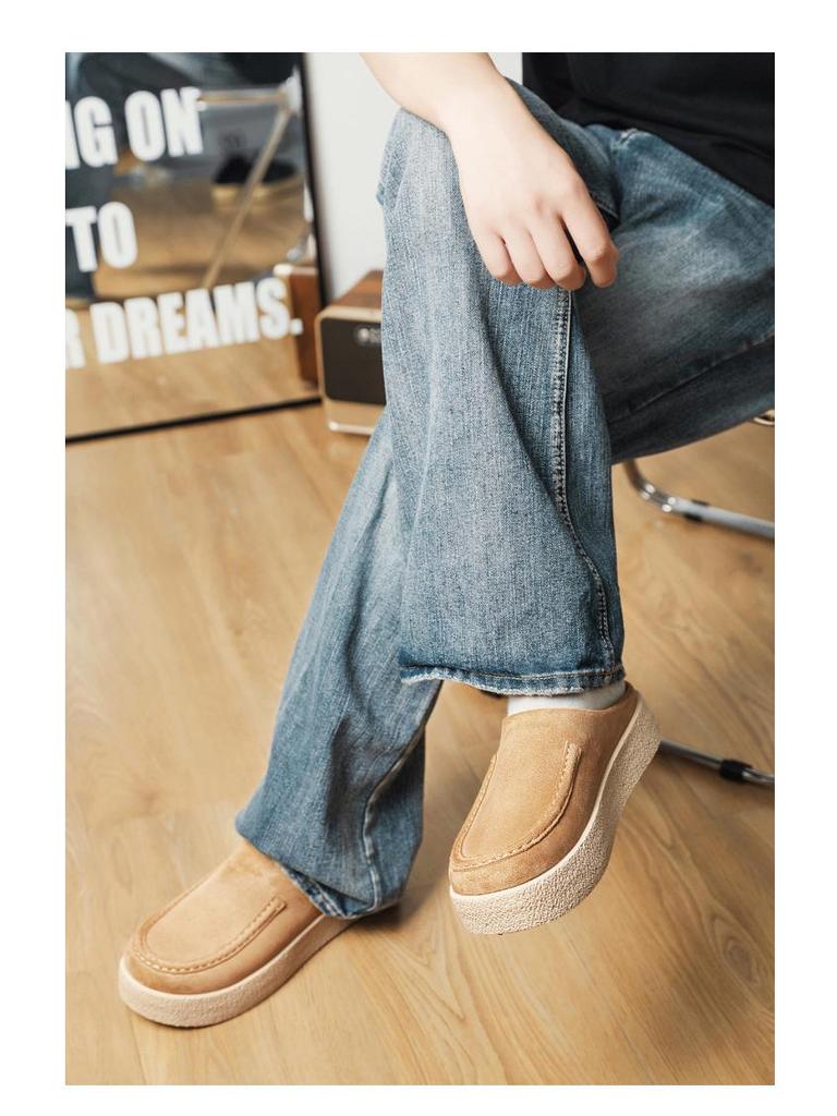 Sabots Birken pour hommes, modèle 2025, sans talon.: Chaussures décontractées tendance à semelles épaisses qui augmentent la hauteur