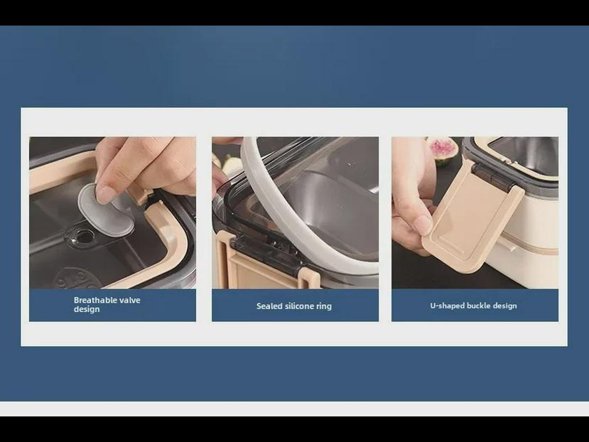 Doppelschichtige isolierte Lunchbox aus Edelstahl 304 für Büroangestellte und Studenten