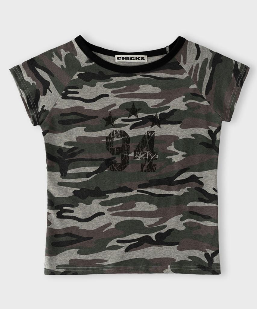 CHICKS Star Camo Slim Fit Tee Beige