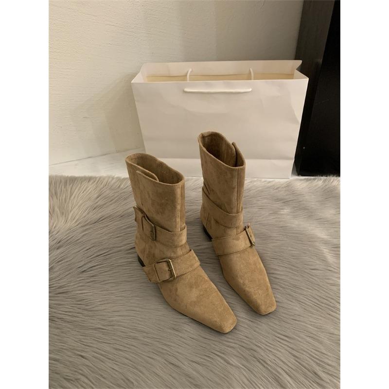 New Style Shoes: Niche Retro Ankle Boots, Square-toed Boots, Mid-calf Boots, and Women's Boots