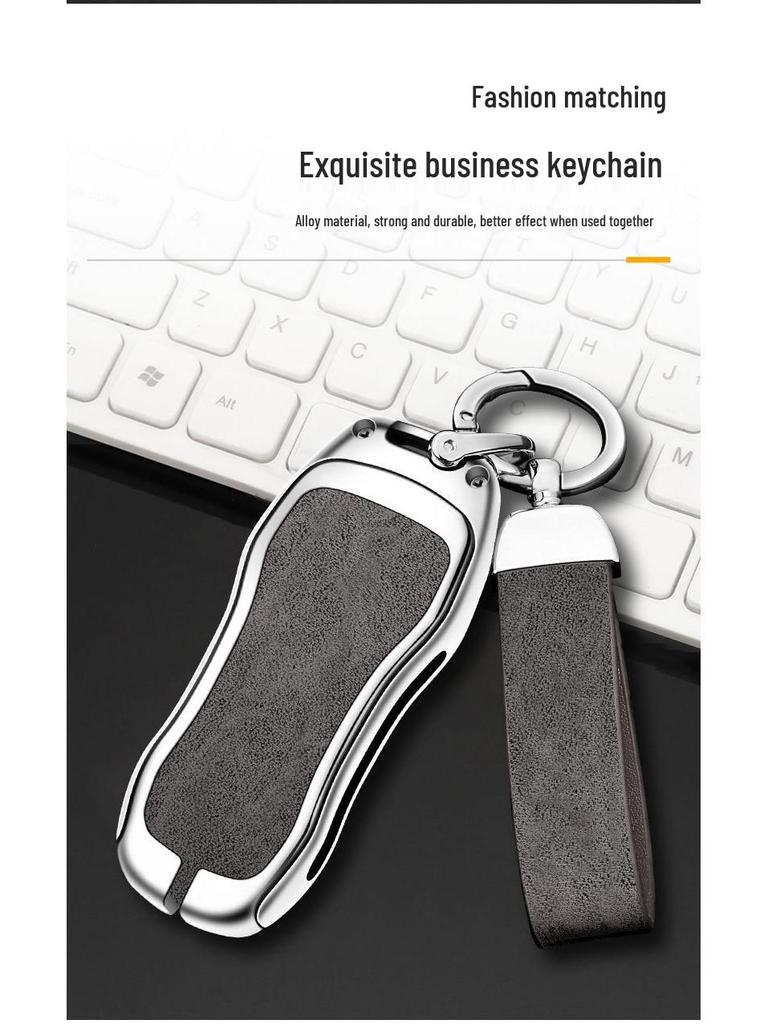 Porsche Sleuteletui Cover voor Cayenne, Panamera, 911, Taycan met Heren Gesp